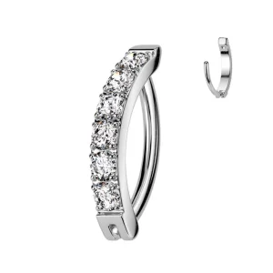 Napakoru, Belly Button Hoop in Silver -kivellinen titaaninen rengas
