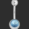 Napakoru, High Pointed Jewel Navel Ring in Turqoise