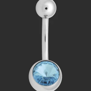 Napakoru, High Pointed Jewel Navel Ring in Turqoise