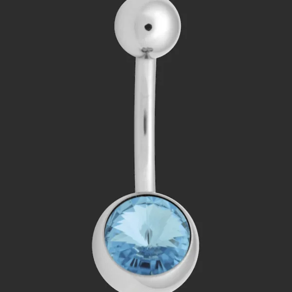 Napakoru, High Pointed Jewel Navel Ring in Turqoise