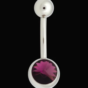 Napakoru, High Pointed Jewel Navel Ring in D. Purple