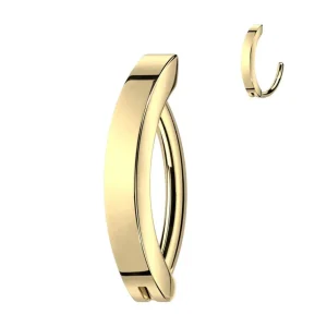 Napakoru, Hinged Belly Button Hoop in Gold -titaaninen naparengas