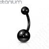 Napakoru, Implant Grade Titanium Belly Ring in Black