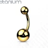 Napakoru, Implant Grade Titanium Belly Ring in Gold