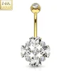 Napakoru, 14K Heart Cut Flower Petals CZ -kultainen napakoru