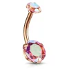 Napakoru, Prong Set Round CZ in AB Pink/Rosegold