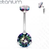 Napakoru, Titanium Prong Set Round CZ in Multicolor
