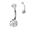 Napakoru, Titanium Prong Set Round CZ Mini in Clear/Silver