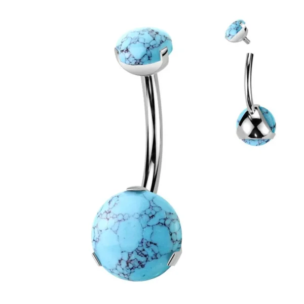 Napakoru, Titanium Prong Set Stone -turkoosi pyörökivi