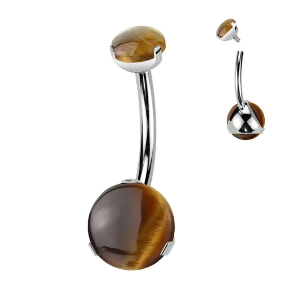 Napakoru, Titanium Prong Set Stone -ruskea pyörökivi