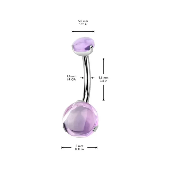 Napakoru, Titanium Prong Set Stone -violetti pyörökivi
