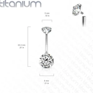 Napakoru, Titanium Prong Set Round CZ in Clear