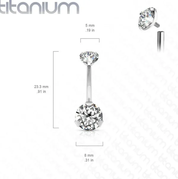 Napakoru, Titanium Prong Set Round CZ in Clear
