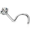Nenäkoru, nenänappi Prong Set Round CZ (0,8mm/3mm)