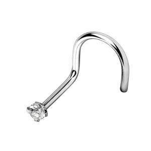 Nenäkoru, nenänappi Steel Crystal (0,8mm/2mm)