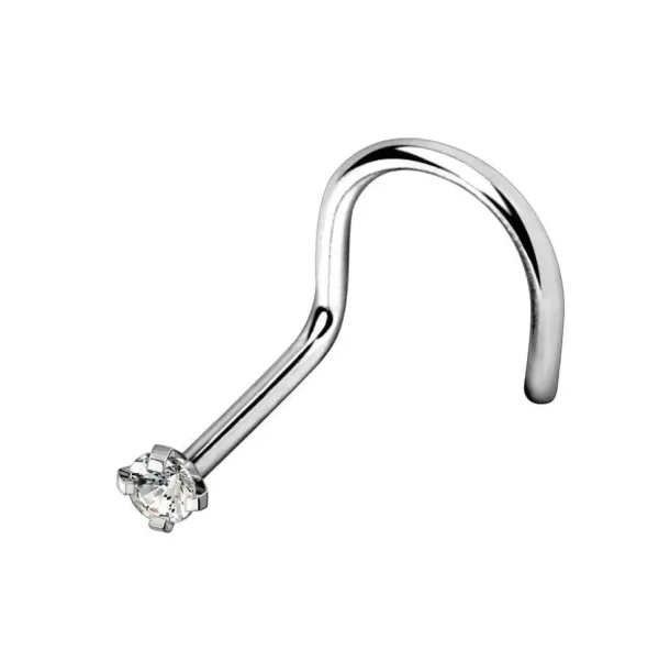 Nenäkoru, nenänappi Steel Crystal (0,8mm/2mm)