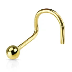 Nenänappi, 14K Gold Ball Top Nose Screw -kultainen nenäkoru