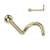 Nenänappi 0,8mm, Titanium Ball 2mm -titaaninen nenäkoru (kulta)