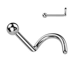 Nenänappi 0,8mm, Titanium Ball 2mm -titaaninen nenäkoru