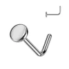 Nenänappi 0,8mm, Titanium Flat Stud -titaaninen nenäkoru