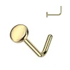 Nenänappi 0,8mm, Titanium Gold Flat Stud -titaaninen nenäkoru (kulta)