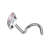 Nenänappi 0,8mm, Titanium Marquise Stud-titaaninen nenäkoru (hopea AB)