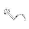 Nenänappi 1mm, Titanium 2mm CZ Stud -titaaninen nenäkoru