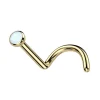 Nenänappi 0,8mm, Titanium 2,5mm Gold Opal -titaaninen nenäkoru (kulta)