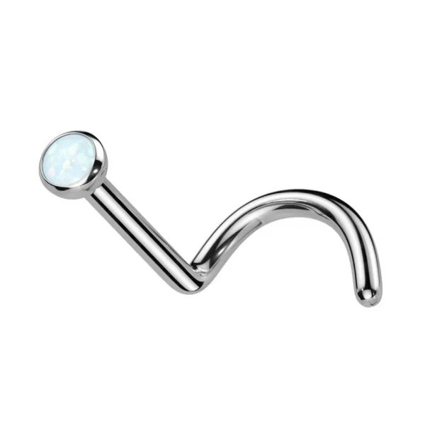 Nenänappi 0,8mm, Titanium 2,5mm Opal -titaaninen nenäkoru