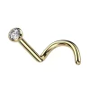 Nenänappi 0,8mm, Titanium 2,5mm Prong CZ -titaaninen nenäkoru (kulta)