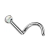 Nenänappi 0,8mm, Titanium 2mm Prong CZ Stud -titaaninen nenäkoru (AB)