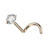 Nenänappi 0,8mm, Titanium Rosegold 2.5mm CZ -ruusukulta nenäkoru