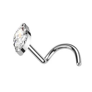 Nenänappi, Titanium Marquise Nose Stud -titaaninen nenänappi (hopea)