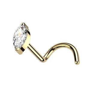 Nenänappi, Titanium Marquise Nose Stud -titaaninen nenänappi (kulta)