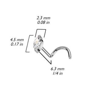 Nenänappi, Titanium Marquise Nose Stud -titaaninen nenänappi (kulta)