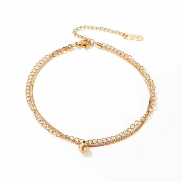 Nilkkakoru | HOLIDAY COLLECTION, Rosegold Anklet with Ball Charm