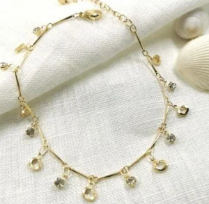 Nilkkakoru | HOLIDAY COLLECTION/Gold Anklet with Shiny Decoration