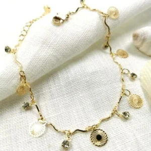 Nilkkakoru | HOLIDAY COLLECTION/Dangly Gold Anklet with Lace Decoration