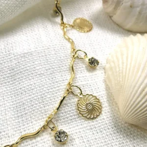 Nilkkakoru | HOLIDAY COLLECTION/Dangly Gold Anklet with Lace Decoration