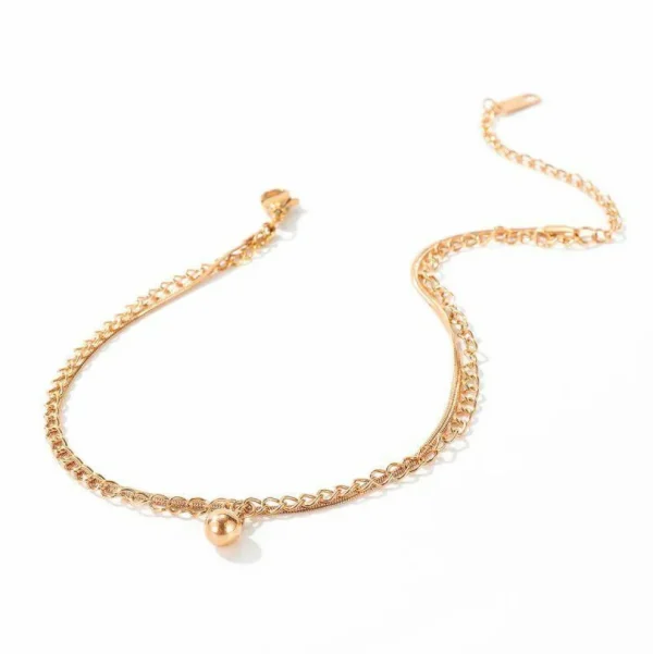 Nilkkakoru | HOLIDAY COLLECTION, Rosegold Anklet with Ball Charm