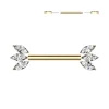 Nännikoru, Glam Titanium Barbell -titaaninen push in tappi (kulta)