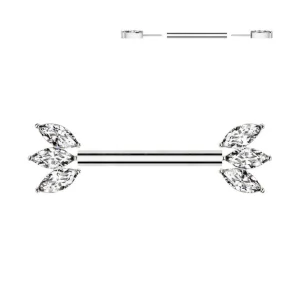 Nännikoru, Glam Titanium Barbell -titaaninen push in tappi (hopea)