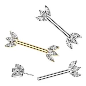 Nännikoru, Glam Titanium Barbell -titaaninen push in tappi (kulta)
