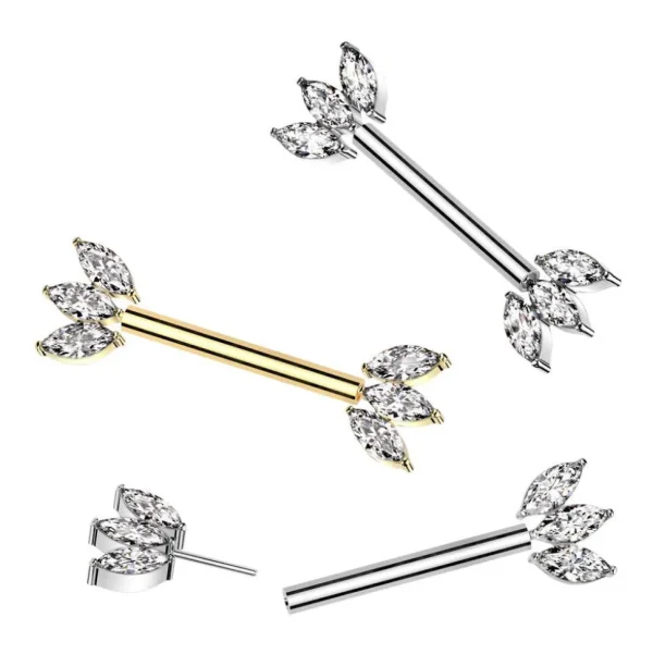 Nännikoru, Glam Titanium Barbell -titaaninen push in tappi (kulta)