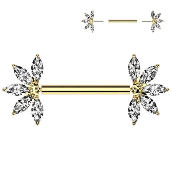 Nännikoru, Lux Titanium Barbell -titaaninen push in tappi (kulta)