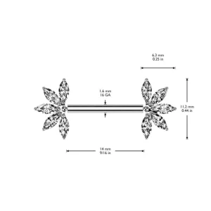 Nännikoru, Lux Titanium Barbell -titaaninen push in tappi (hopea)