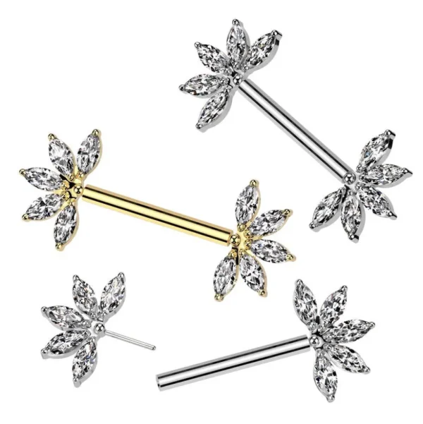 Nännikoru, Lux Titanium Barbell -titaaninen push in tappi (kulta)