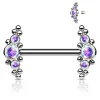 Nännikoru, Titanium Nipple Barbell with Bezel Set AB CZ