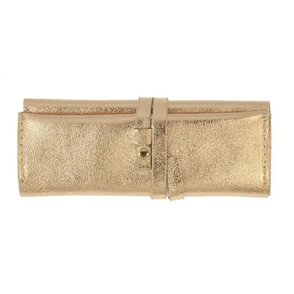 Pochette à bijoux Harmony -nahkainen korujen säilytyskäärö (r.kulta)