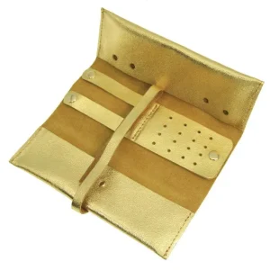 Pochette à bijoux Harmony -nahkainen korujen säilytyskäärö (kulta)